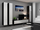 Komodë TV Bed RTV VIGO180, 180cm, panel druri, e zezë me të bardhë