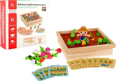 Lodër memorie PRO Kids Pull Out Radish, prej druri, shumëngjyrëshe