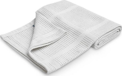 Batanije pambuku për foshnje Sensillo LULU, 95x95cm, thurje ajrosëse, gri e çelët