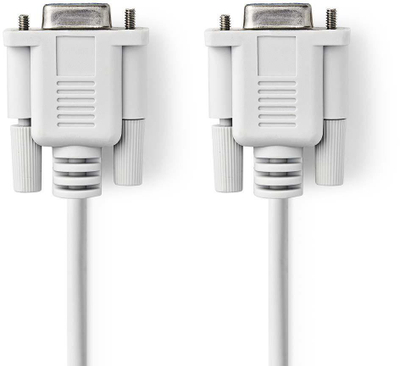Kabllo seriale Valueline, D Sub 9 pin femër në femër, 2m, e bardhë