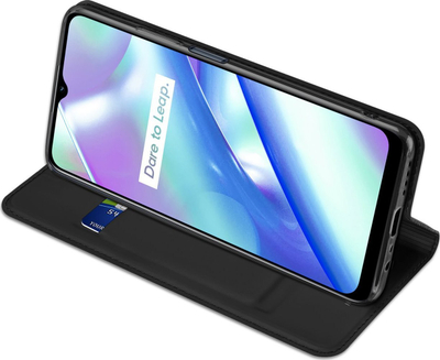 Këllëf telefoni Dux Ducis Skin Pro për Realme C33, tip libër, me xhep karte, i zi