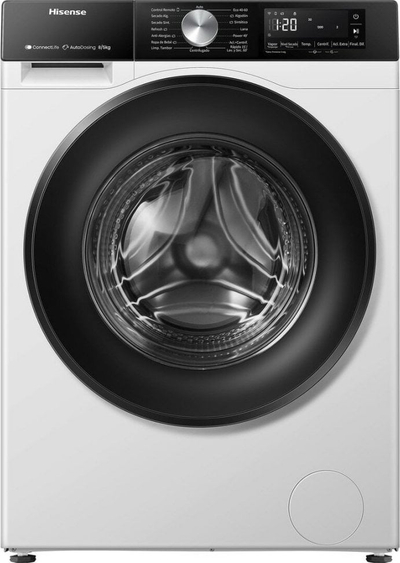 Lavatriçe‑tharëse Hisense WD3S8043BW3, 8 kg 5 kg, 1400 rpm, e bardhë