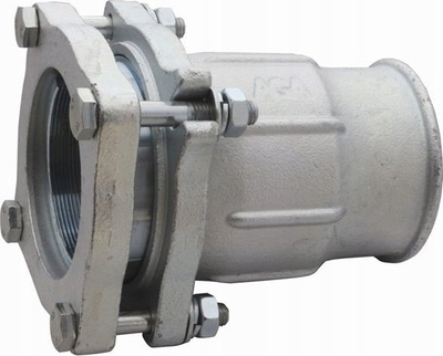 Konektor AGAflex clamp Agaflex, filet i brendshëm 3", për tub çeliku dhe tub blu PE