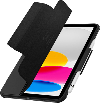 Mbulesë tableti Spigen Ultra Hybrid Pro për iPad 10.9" Gjenerata 10, mbajtës për Apple Pencil, transparente, e zezë