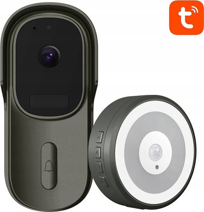 Звонче за врата Avatto Intelligent Doorbell, паметен дом, камера 1080p Full HD, црна
