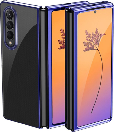 Kapak telefoni Hurtel Plating Case Samsung Galaxy Z Fold 4, kornizë metal, blu