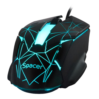 Geјмерски сет тастатура и глушец Spacer SP-GK-01, со USB кабел, RGB осветлување, црн