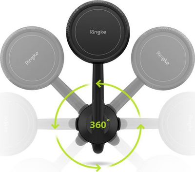 Mbajtës magnetik telefoni Ringke Power Clip Wing, montim në grilat e ajrit, rrotullim 360°, i zi