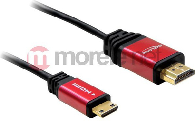 Kabllo HDMI DeLOCK 1.3b, HDMI në Mini HDMI, 3 m, e kuqe