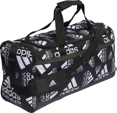 Çantë sportive Adidas Graphic Duffelbag M, 39L, me shirit supi, e zezë