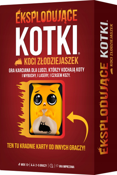 Lojë letra Rebel Exploding Kittens Cat Burglar, edicion special, me lodër pelushi mace