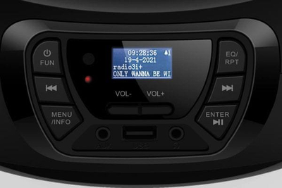 Портабилно радио Роадстар CDR375D+, ЦД MP3 УСБ, DAB+ ФМ, црно