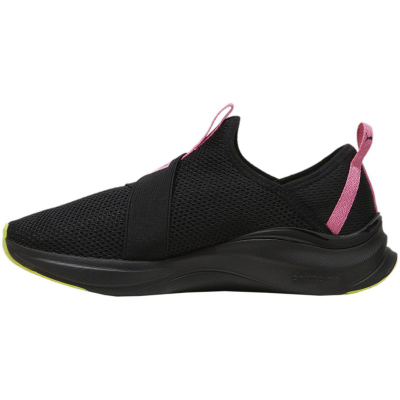Патики Puma Softride Harmony Slip Wns, за жени, црни со детали во боја лајм и розева
