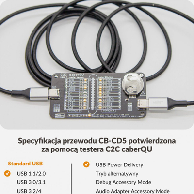 Kabllo për karikim të shpejtë Aukey, USB-C, 1m (CB-CD5)