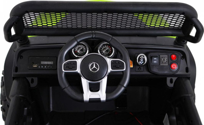 Makinë elektrike fëmijësh Mercedes Benz Unimog JL199, 4x4, 102 cm, e gjelbër