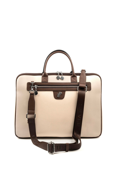 Çantë për laptop Silver&Polo, argjendtë/kafe