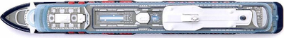 Lodër anije kroçerë Siku 1730 Mein Schiff 1, shkallë 1:1400, 28 cm, blu e bardhë