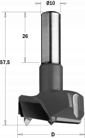 Freza druri CMT Carbide Shaping Bit, 25mm, trup 10mm, e zezë