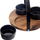 Set tasa mezeje Excellent Houseware, qeramikë 130 ml, 4 copë, të zinj