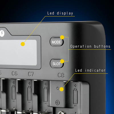 Karikues universal baterish everActive UC-800, 10 kanale, ekran LED, i zi