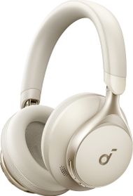 Kufje Soundcore Space One, pa tela dhe me kabllo, Bluetooth, krem