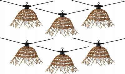Dritë dekorative varëse Party Lights, 6 LED, 5.5m, ratan i natyrshëm