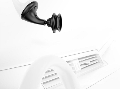 Mbajtës telefoni për makinë Fidlock Vacuum Car Suction Base, montim në xham, rrotullim 360°, i zi