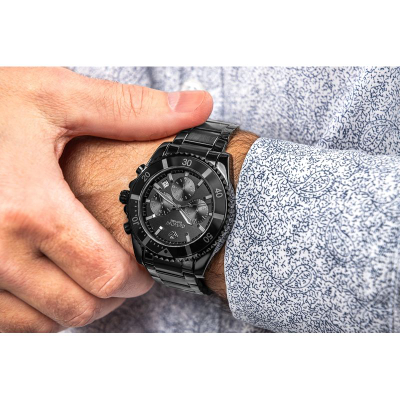Orë kronograf Giewont GW3970-B1, titanium, xham safir, e zezë