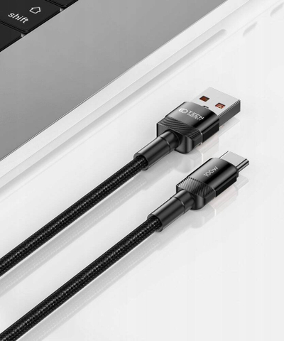 Kabllo karikimi Tech-Protect UltraBoost Evo, USB-C, 50 cm, 100W, e zezë