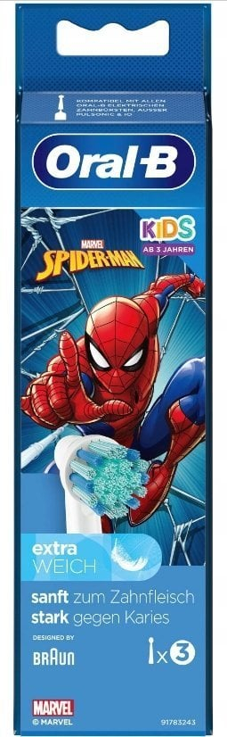 Koka furçe elektrike Oral-B Kids Spiderman, Braun, set 3 copë