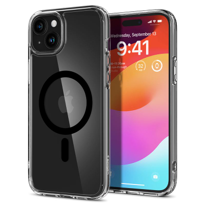 Kapak për iPhone 15 Spigen Ultra Hybrid MagSafe, i zi