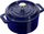 Tenxhere gize Staub Round Cocotte, 24cm, 3.8L, blu e errët