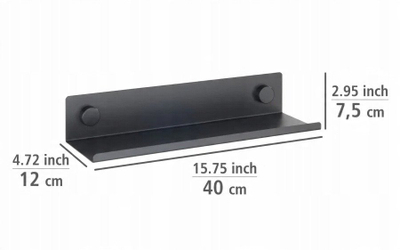 Raft kuzhine Wenko Jet M, metal i veshur me pluhur, 40 x 7.5 x 12 cm, i zi