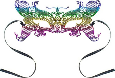 Maskë dekorative Rainbow Butterfly, dizajn openwork, shumëngjyrëshe