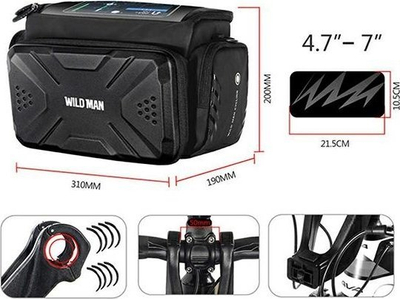 Торба за волан на велосипед Wildman Hardpouch GS6, 3L, водоотпорна, црна