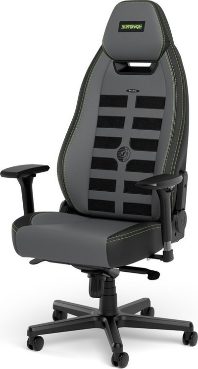 Karrige gaming noblechairs LEGEND Shure Edition, lëkurë PU, mbështetje për bel, gri e errët
