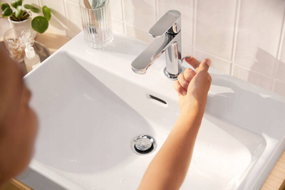 Rubinet lavamani Hansgrohe Rebris S 72520000, me një levë, pa valvul shkarkimi, krom me shkëlqim