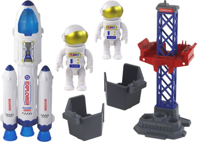 Set lodër hapësinor Space Rocket ZERO, me raketë dhe astronautë, me drita dhe tinguj