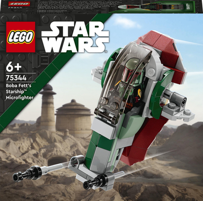 Lodër LEGO Star Wars Boba Fett Starship Microfighter 75344, 85 copë, për kalamaj 6+, shumëngjyrëshe
