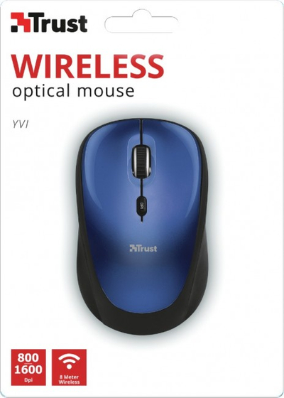 Maus wireless Trust 19663, optik, 1600 DPI, blu