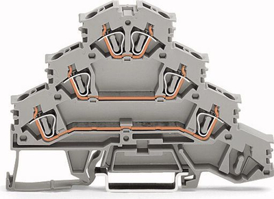 Bllok terminal WAGO 281-532, 4 nivele, 6 mm², gri, 50 copë