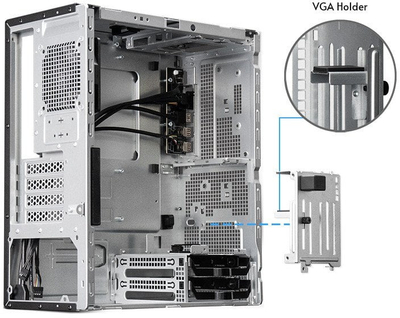 Kuti kompjuteri Chieftec BS-20B-OP, Mini Tower, ATX, e zezë