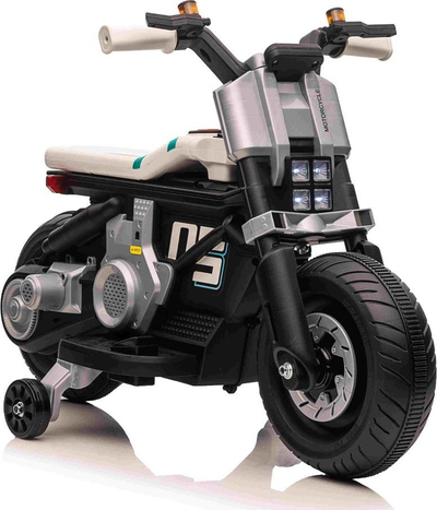 Motoçikletë elektrike për fëmijë Ramiz Future 88, me bateri, me rrota ndihmëse, e bardhë