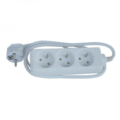 Kabllo zgjatues rrjeti 230V CEE7, 3 dalje, 3m, e bardhë