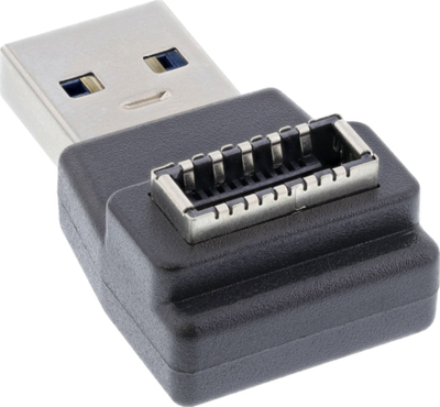 Adapter USB InLine USB 3.2, USB A mashkull në USB E te paneli i përparmë