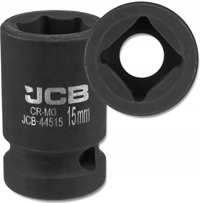 Kokë çelësi goditës JCB, 15 mm, 1/2", Cr Mo, e zezë