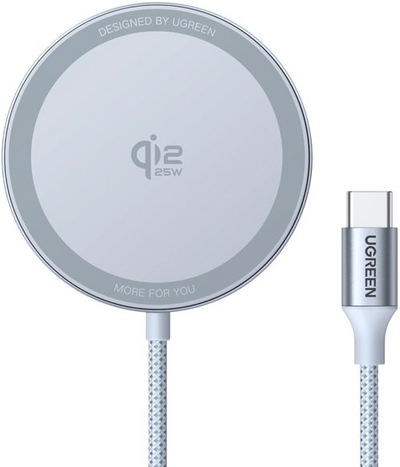 Karikues pa tela Ugreen MagFlow W753, Qi2 25W, USB C, gri