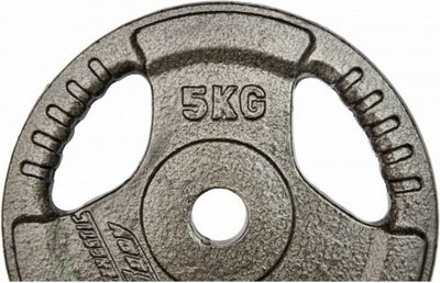 Diskë peshe EB Fit Hammertone, 5kg, vrimë 26.5mm, gri metalike