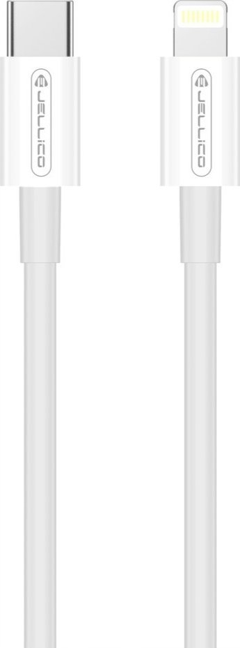 Kabllo karikimi Jellico B1, USB-C në Lightning, 20W PD, 1m, e bardhë