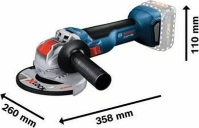 Makinë bluarëse Bosch X-LOCK GWX 18V-10, 18V, pa furça, blu